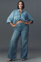 Good American Ease High-Rise Relaxed Carpenter Jeans