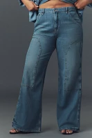 Good American Ease High-Rise Relaxed Carpenter Jeans