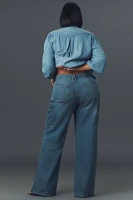 Good American Ease High-Rise Relaxed Carpenter Jeans