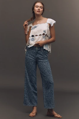 Good American Waist Palazzo High-Rise Crop Jeans