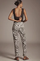 Good American Icon High-Rise Straight-Leg Zebra Jeans