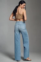 LE JEAN Alexa Mid-Rise Wide-Leg Jeans