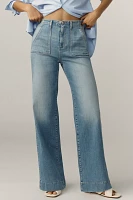 LE JEAN Utility High-Rise Wide-Leg Jeans