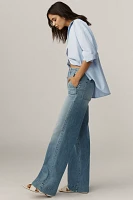LE JEAN Utility High-Rise Wide-Leg Jeans