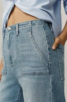 LE JEAN Utility High-Rise Wide-Leg Jeans