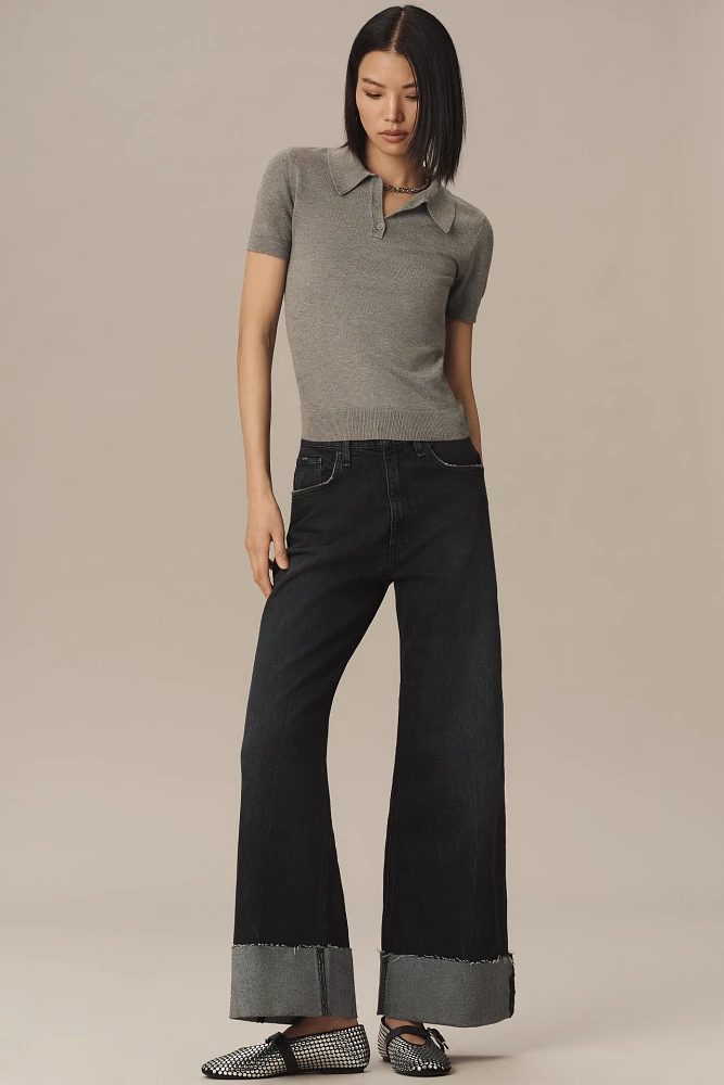 Hudson Jodie Cuffed High-Rise Wide-Leg Jeans