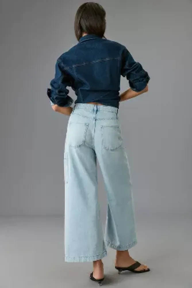 Super High Waisted Dark Wash '90s Slim Cargo Jeans