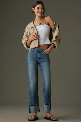 Fidelity Denim Cali Cuffed Mid-Rise Straight-Leg Jeans