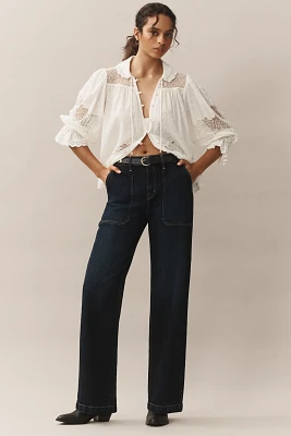 Modern American Farrah High-Rise Wide-Leg Jeans