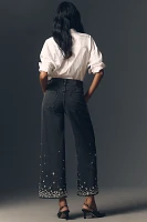 rag & bone Featherweight High-Rise Wide-Leg Embellished Jeans