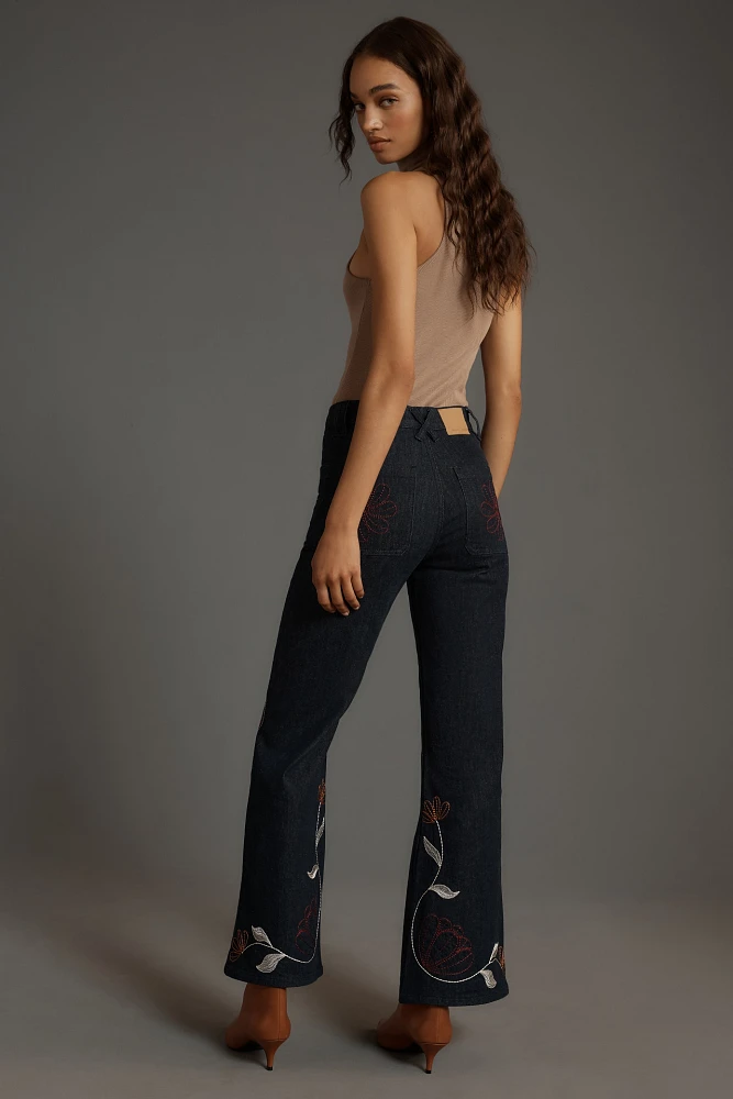 Seventy + Mochi Floral Queenie High-Rise Wide-Leg Jeans