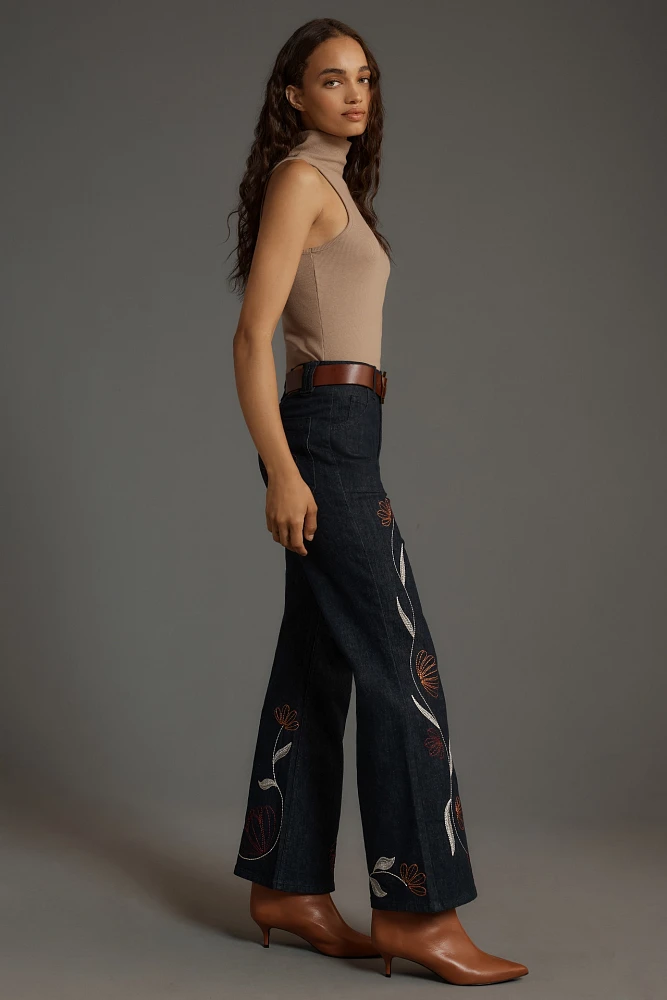 Seventy + Mochi Floral Queenie High-Rise Wide-Leg Jeans