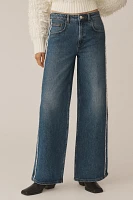 Seventy + Mochi Gracie Side-Stripe Mid-Rise Wide-Leg Jeans