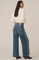 Seventy + Mochi Gracie Side-Stripe Mid-Rise Wide-Leg Jeans