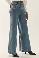 Seventy + Mochi Western Bay Mid-Rise Wide-Leg Jeans