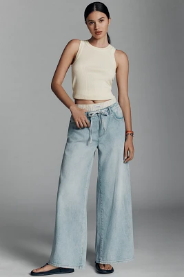 Seventy + Mochi Blake High-Rise Wide-Leg Tie-Waist Jeans