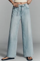 Seventy + Mochi Blake High-Rise Wide-Leg Tie-Waist Jeans