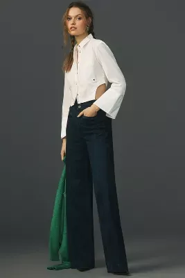 Frame Tailored High-Rise Wide-Leg Jeans
