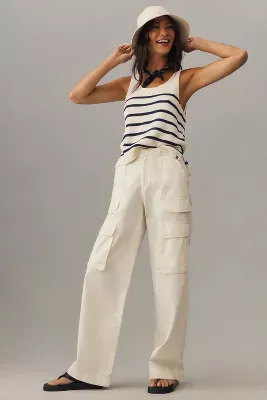 Frame Relaxed High-Rise Straight-Leg Cargo Jeans