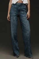 FRAME Braided Waistband High-Rise Wide-Leg Jeans