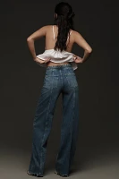 FRAME Braided Waistband High-Rise Wide-Leg Jeans