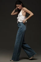 FRAME Braided Waistband High-Rise Wide-Leg Jeans