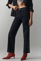 FRAME Le Sleek Studded Straight-Leg Jeans