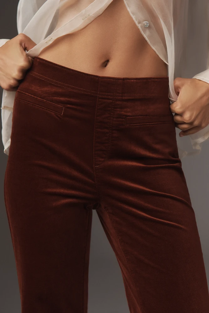 Pilcro Pull-On Mid-Rise Retro Flare Velvet Jeans
