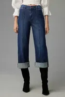 Pilcro Cuff Crop High-Rise Straight-Leg Jeans