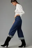Pilcro Cuff Crop High-Rise Straight-Leg Jeans