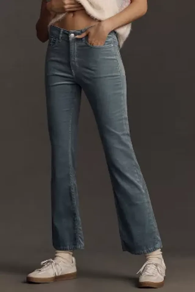 The Yaya Coated Mid-Rise Crop Flare Jeans