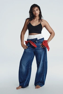 The Georgia Full-Length High-Rise Barrel Jeans by Pilcro