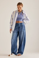 The Georgia Full-Length High-Rise Barrel Jeans by Pilcro