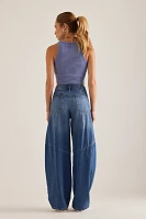 The Georgia Full-Length High-Rise Barrel Jeans by Pilcro