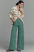 The Delaney Clean-Seamed High-Rise Wide-Leg Jeans by Maeve