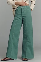The Delaney Clean-Seamed High-Rise Wide-Leg Jeans by Maeve