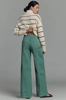 The Delaney Clean-Seamed High-Rise Wide-Leg Jeans by Maeve