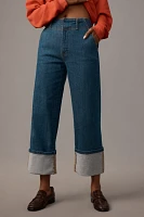 The Maisy Relaxed Cuff Mid-Rise Straight-Leg Jeans by Pilcro