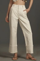 Pilcro Relaxed Cuff Mid-Rise Straight-Leg Jeans