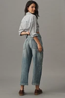 The Arin Mid-Rise Button-Front Barrel Pant by Pilcro