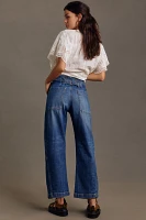 The Arin Mid-Rise Button-Front Barrel Pant by Pilcro