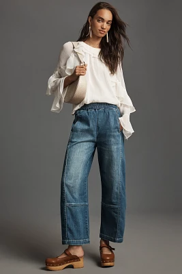 The Izzie Relaxed Pull-On Barrel Jeans by Pilcro