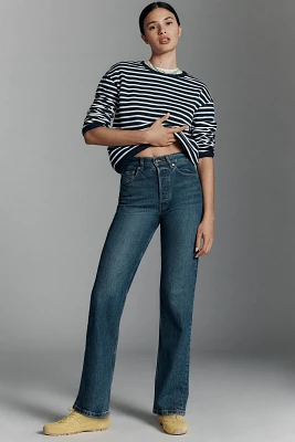 EB Denim High-Rise Straight-Leg Jeans