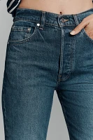 EB Denim High-Rise Straight-Leg Jeans