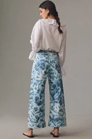 The Ettie High-Rise Crop Wide-Leg Jeans by Maeve: Printed Edition