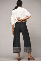 The Sport Cuff Mid-Rise Crop Wide-Leg Jeans by Pilcro