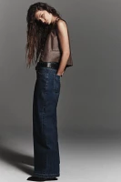 Pilcro Full Pleated High-Rise Wide-Leg Jeans