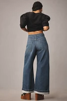 The Emory Pleated High-Rise Wide-Leg Jeans by Pilcro