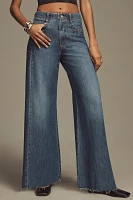 The Adi Mid-Rise Frayed Relaxed Flare Jeans by Pilcro: Decorated Edition