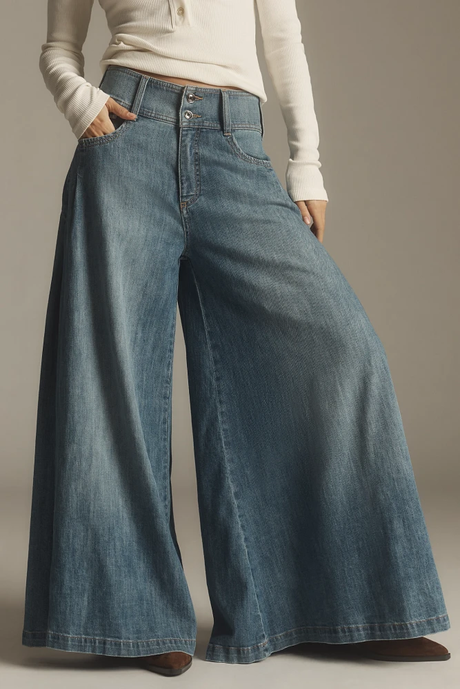 Pilcro Mid-Rise Ultra-Wide-Leg Jeans